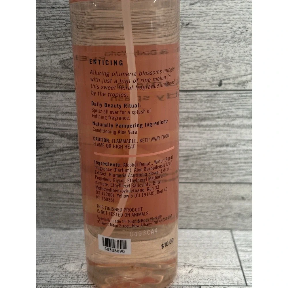Bath & Body Works Pleasures Plumeria Body‎ Splash 8 oz Retired Discontinued